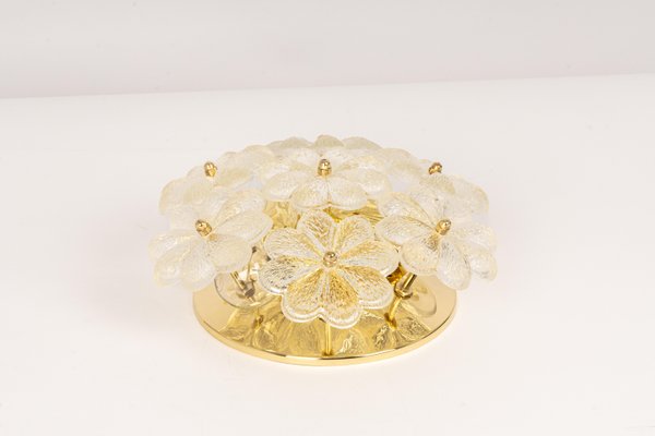 Petite German Glass Flower Wall Light by Ernst Palme, 1970s-UGR-1191814