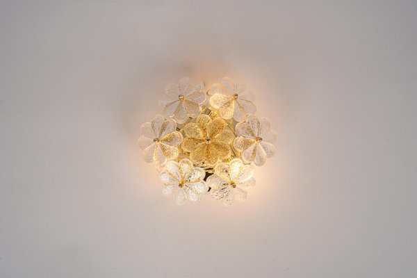 Petite German Glass Flower Wall Light by Ernst Palme, 1970s-UGR-1191814