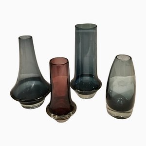 Petite Modern Finnish Glass Vase by Erkkitapio Signs for Riihimaki, Set of 4-SU-1091841