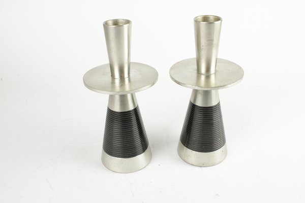 Pewter Candleholders from Royal Holland, 1960s-HYQ-1290541