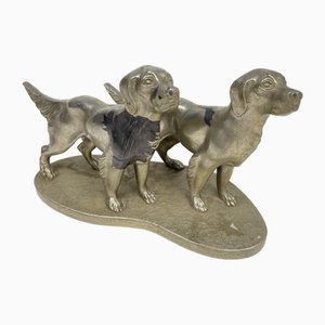 Pewter Statuette Depicting Dogs, 1960s-GKM-2043318