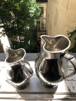 Pewter Wine Jugs, 1837, Set of 2-BAF-970834