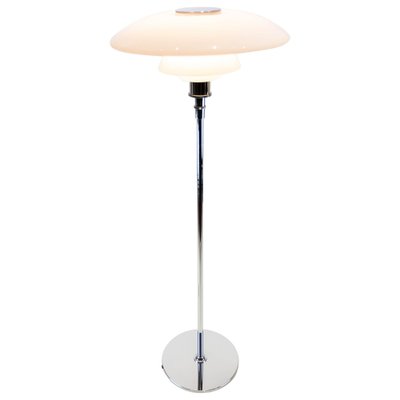 PH 4 1/2-3 1/2 Floor Lamp of Chrome with Shades of Opaline Glass by Poul Henningsen for Louis Poulsen-UY-980674