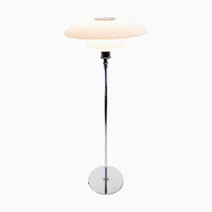 PH 4 1/2-3 1/2 Floor Lamp of Chrome with Shades of Opaline Glass by Poul Henningsen for Louis Poulsen-UY-980674