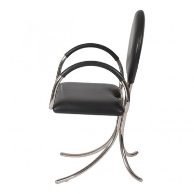 PH 506 Armchair with Black Leather by Poul Henningsen-MTD-1400451