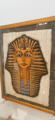 Pharaoh Tutankhamun Fabric Artwork, 1970s-QLH-1742557