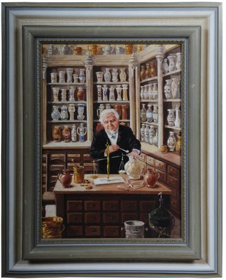 Pharmacist, 20th Century, Oil on Canvas, Framed-FLW-1402168