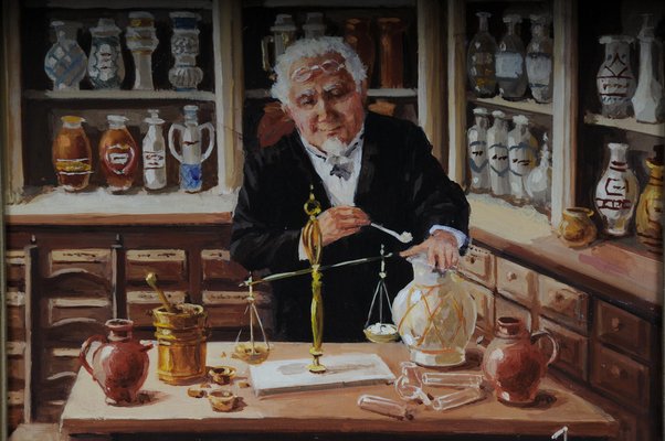 Pharmacist, 20th Century, Oil on Canvas, Framed-FLW-1402168