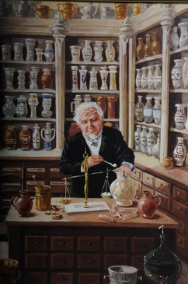 Pharmacist, 20th Century, Oil on Canvas, Framed-FLW-1402168