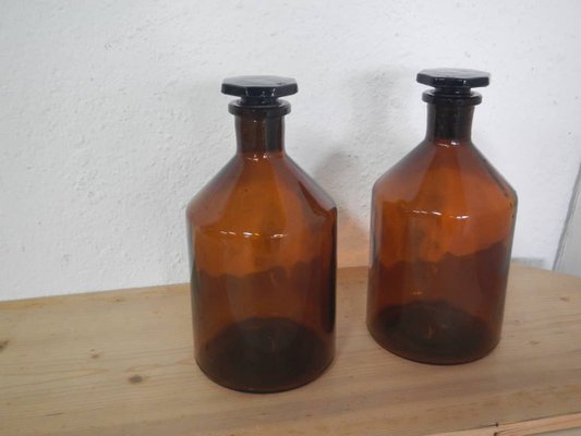 Pharmacy Bottles, 1950s, Set of 2-WWQ-1422930