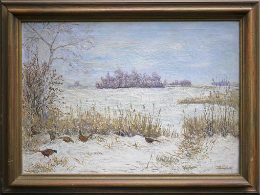 Pheasants in the Snow, 1920s-BGS-1077968