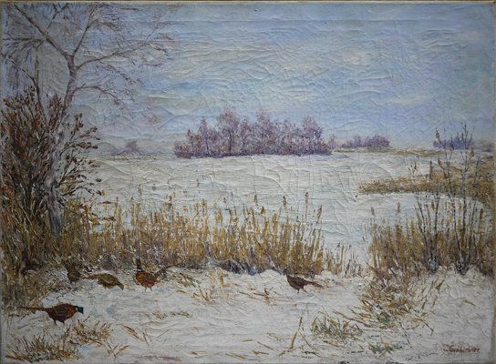 Pheasants in the Snow, 1920s-BGS-1077968