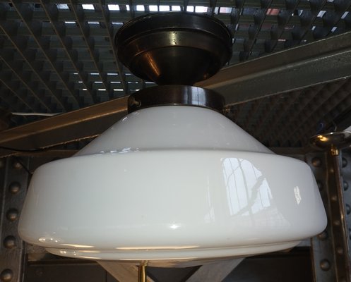 Phililite Glass & Copper Ceiling Lamp from Philips, 1930s-QUC-998068