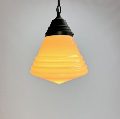 Phililite Glass & Copper Pendant Light from Philips, 1930s-RMX-1378293