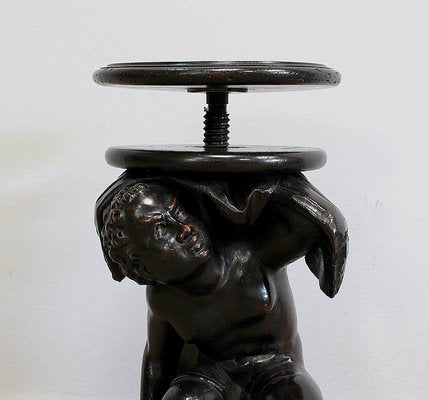 Piano Stool in Blackened & Patinated Wood, 19th Century-RVK-1009977