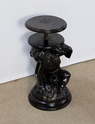 Piano Stool in Blackened & Patinated Wood, 19th Century-RVK-1009977