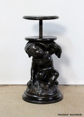 Piano Stool in Blackened & Patinated Wood, 19th Century-RVK-1009977