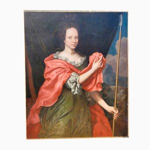 Picker, Large Portrait of Woman, 18th Century, Oil on Canvas, Framed-SYQ-1796994