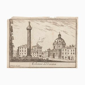 Pierre Duflos, Colonna Traiana, Original Lithograph on Paper, 19th Century-ZCI-820946