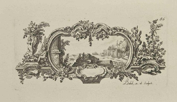 Pierre-Edme Babel, Dreamy Landscape, Etching, 18th Century-ZCI-2029360