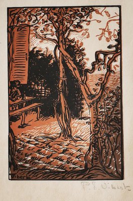 Pierre-Eugène Vibert, Forest, Woodcut Print on Paper, 20th Century-ZCI-2025010