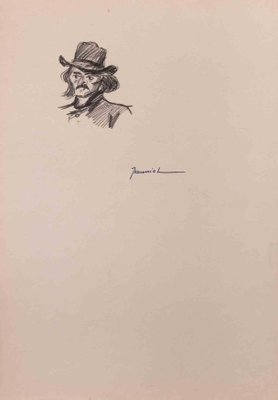 Pierre Georges Jeanniot, Portrait, Original Pencil Drawing, Early 20th Century-ZCI-1380093