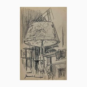 Pierre Georges Jeanniot, The Lamp, Original Drawing, Early 20th-Century-ZCI-1318105