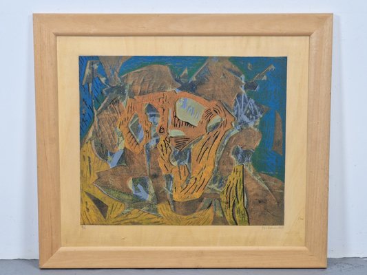 Piet Koenen, Modern Surrealist Composition, Silkscreen & Mixed Media on Canvas, 1990s-AXJ-2043134