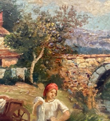 Pietro Colonna, Neapolitan School Country Scene, 21st Century, Oil on Canvas-YUW-1317619