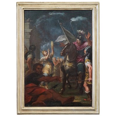 Pietro Dandini, The Sacrifice of Iphigenia and Miriam Playing the Tambourine and Dancing, 1600s-1700s, Oil on Canvases, Set of 2-BEW-2042847