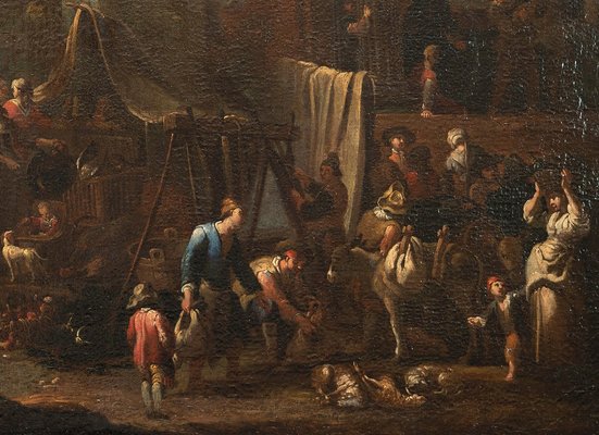 Pietro Domenico Olivero, Market Scene, Oil Paint on Canvas, 18th Century-ZCI-979775