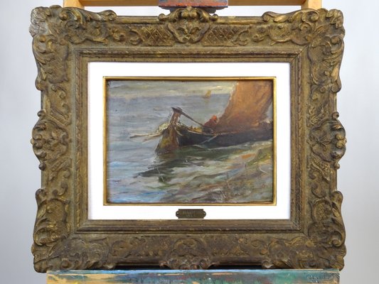 Pietro Fragiacomo, Vela, 1910s, Oil on Board, Framed-MLN-1383953