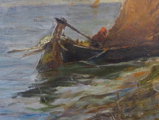 Pietro Fragiacomo, Vela, 1910s, Oil on Board, Framed-MLN-1383953