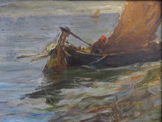 Pietro Fragiacomo, Vela, 1910s, Oil on Board, Framed-MLN-1383953