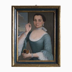 Pietro Longhi, Portrait of a Young Gentlewoman with Snuffbox, 1700s, Oil on Canvas-BEW-2042015