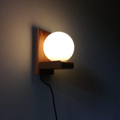 Pine and Glass Wall Lamp, 1980-NTQ-2020177