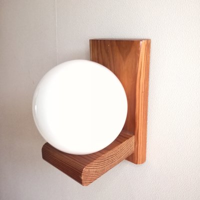 Pine and Glass Wall Lamp, 1980-NTQ-2020177