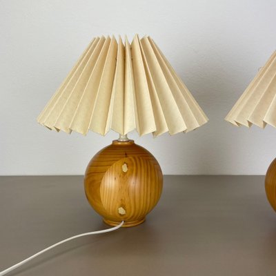 Pine Ball Table Lights, Sweden, 1970s, Set of 2-QZ-1822397