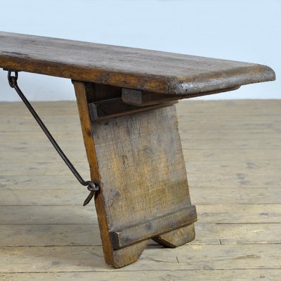 Pine Bench with Folding Legs, 1900s-IW-1737288