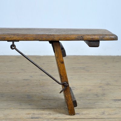 Pine Bench with Folding Legs, 1900s-IW-1737288