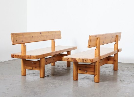 Pine Benches by Knud Friis & Elmar Moltke Nielsen for Friis & Moltke, 1960s, Set of 2-BPT-807250