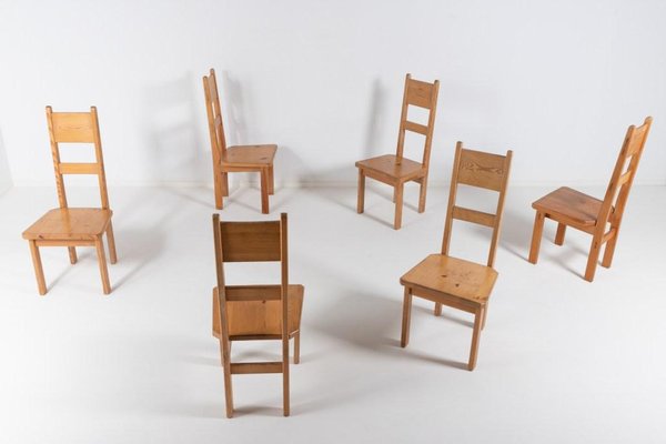 Pine Chairs by Roland Wilhelmsson for Karl Andersson & Söner, Sweden, 1960s, Set of 6-KMC-1120319