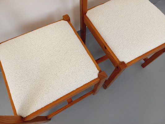 Pine Chairs with Fabric Seats, 1970s, Set of 2-AHO-1811493