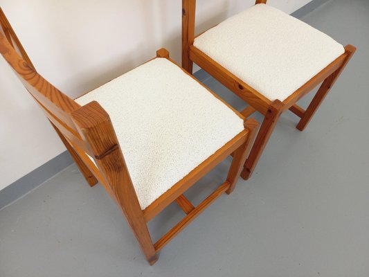 Pine Chairs with Fabric Seats, 1970s, Set of 2-AHO-1811493