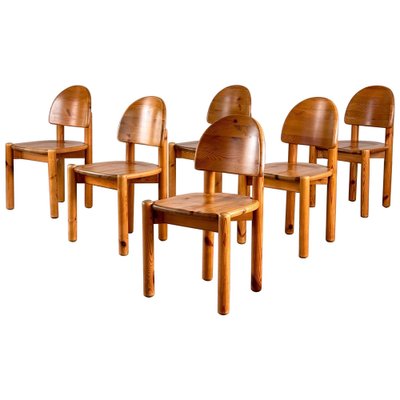 Pine Dining Chairs attributed to Rainer Daumiller, 1970s, Set of 6-KHT-2039643