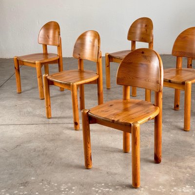 Pine Dining Chairs attributed to Rainer Daumiller, 1970s, Set of 6-KHT-2039643