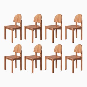 Pine Dining Chairs attributed to Rainer Daumiller, 1970s, Set of 8-JRP-1445196