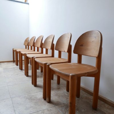 Pine Dining Chairs by Rainer Daumiller, 1970s, Set of 6-JRP-855959