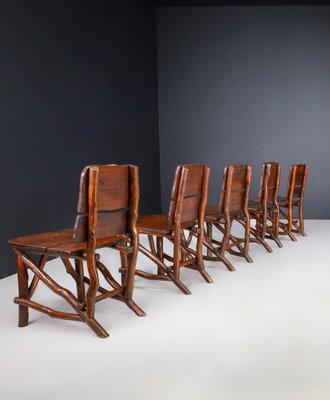 Pine Dining Chairs, France, 1960s, Set of 10-TRW-1738122