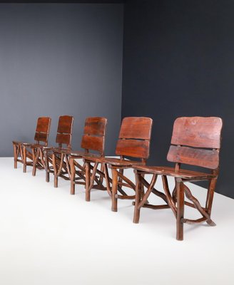 Pine Dining Chairs, France, 1960s, Set of 10-TRW-1738122